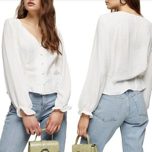 Topshop Millie Twill Tea Top